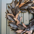 30 Lifelike Brown Magnolia Leaf Wreath