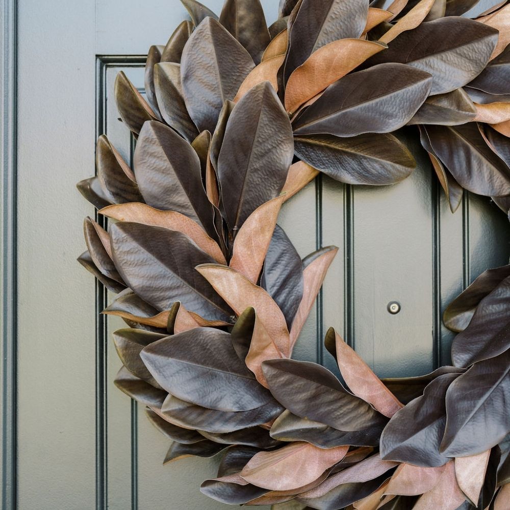 30 Lifelike Brown Magnolia Leaf Wreath