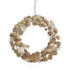 Elegant Handcrafted 12 Mixed Metal Wreath Set with Delicate Leaves and Charming Berries