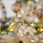 Elegant Handcrafted 12 Mixed Metal Wreath Set with Delicate Leaves and Charming Berries