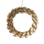 Handcrafted 12 Mixed Metal Wreaths with Elegant Layered Leaves, Set of 2