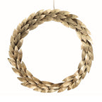 16 Handcrafted Mixed Metal Wreath with Textured Leaves