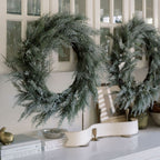 30 Flocked Cedar Wreath with Snow-Dusted Finish