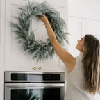 30 Flocked Cedar Wreath with Snow-Dusted Finish