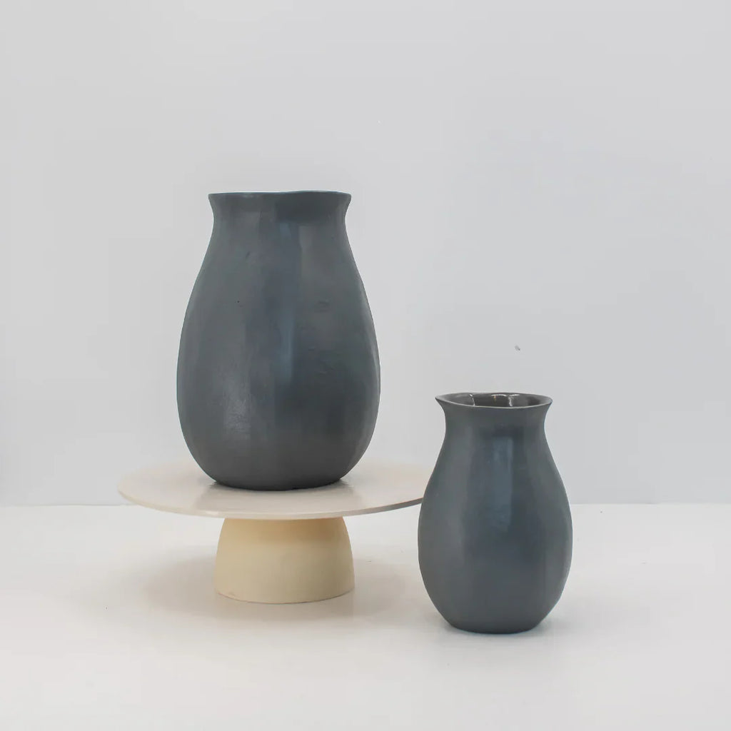 Handcrafted Warm Grey Aluminum Vase