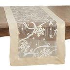 Printed Snowflake and Ribbon Table Runner