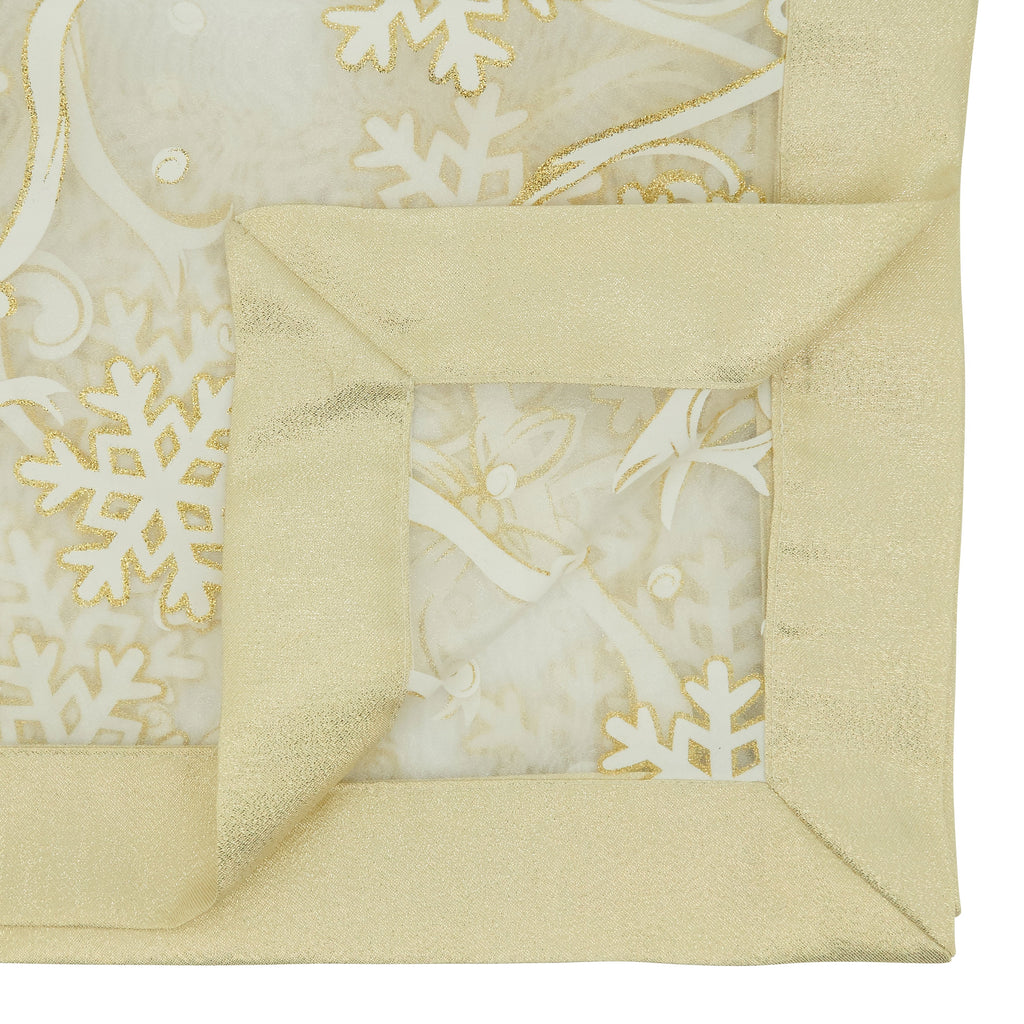 Printed Snowflake and Ribbon Table Runner