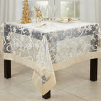 Printed Snowflake and Ribbon Tablecloth