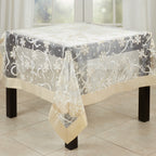 Printed Snowflake and Ribbon Tablecloth