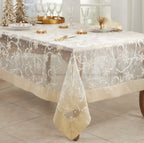Printed Snowflake and Ribbon Tablecloth