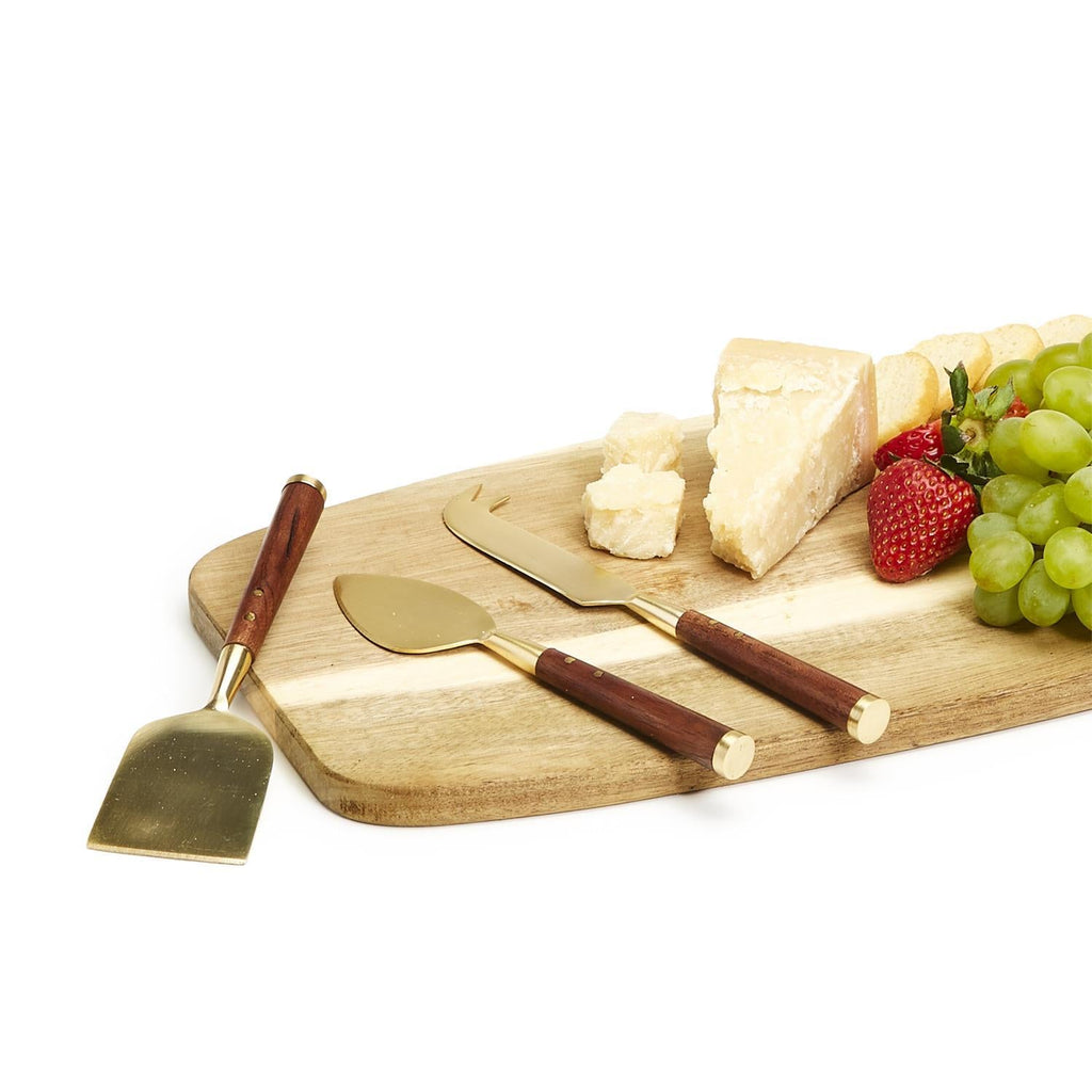 Acacia Wood Cheese Knives in Gift Box, Set of 3