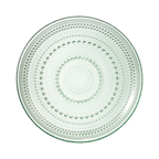 Glass Hobnail Green Dinner Plates, Set of 4