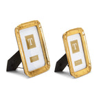 Rounded Gold Leaf Photo Frame, Set of 2