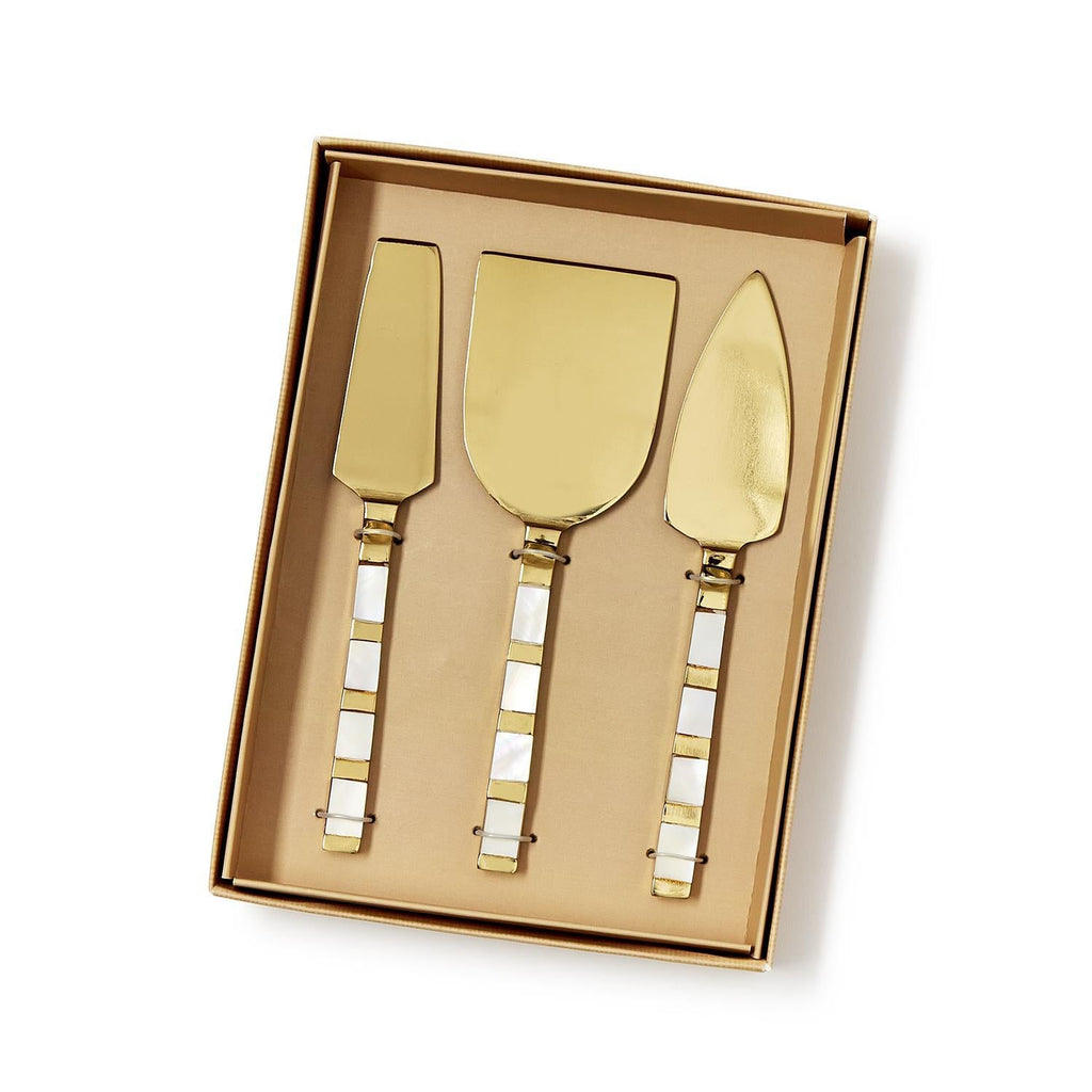 Mother of Pearl Cheese Knives in Gift Box, Set of 3