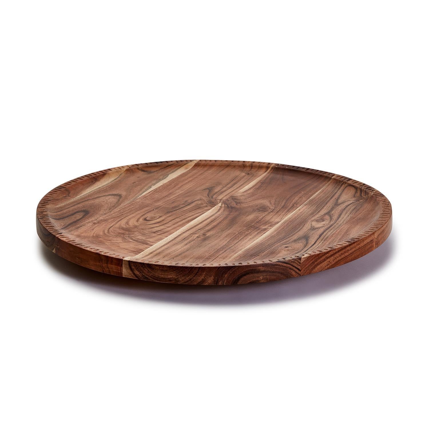 Rotating Lazy Susan Charcuterie with Hand-Etched Border