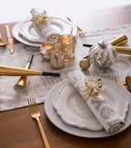 Silver Christmas Collage Table Runner