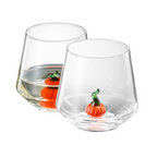 Pumpkin Stemles Wine Glasses, Set of 2