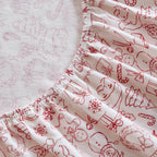Holiday Doodles 100% Cotton Flannel Pigment Printed Sheet Set