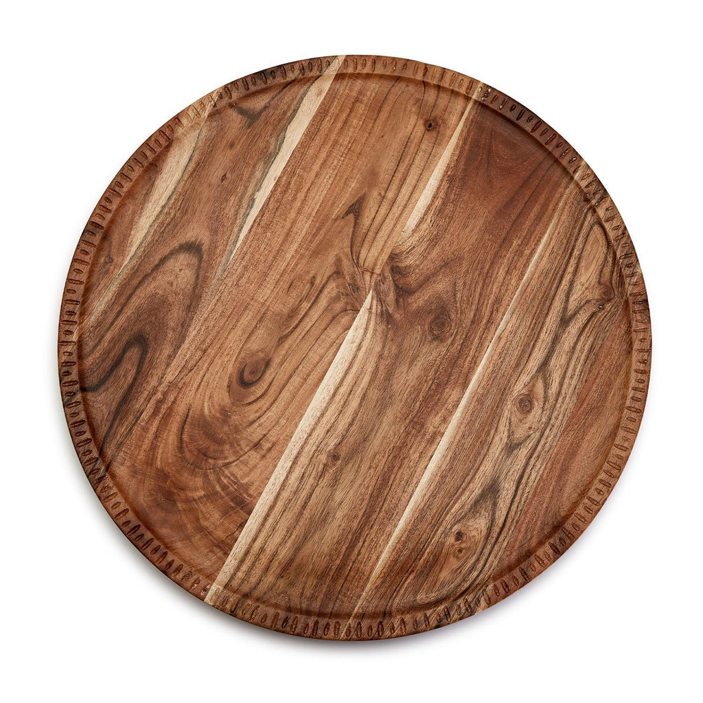 Rotating Lazy Susan Charcuterie with Hand-Etched Border