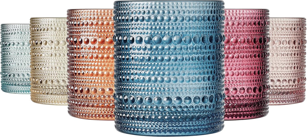 Tonal Hobnail Lowball Glassware, Spring, Set of 6