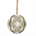 Beaded Jute Christmas Ornaments, Set of 4