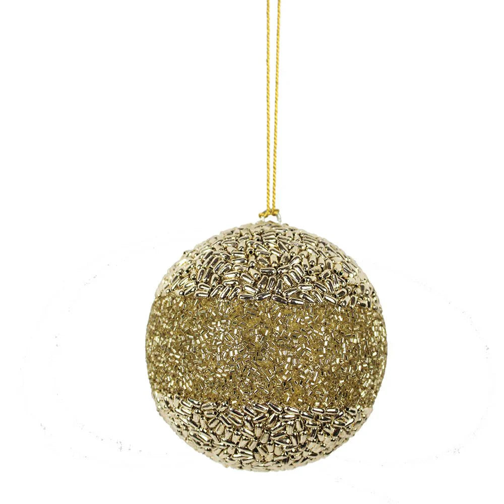 Beaded Jute Christmas Ornaments, Set of 4