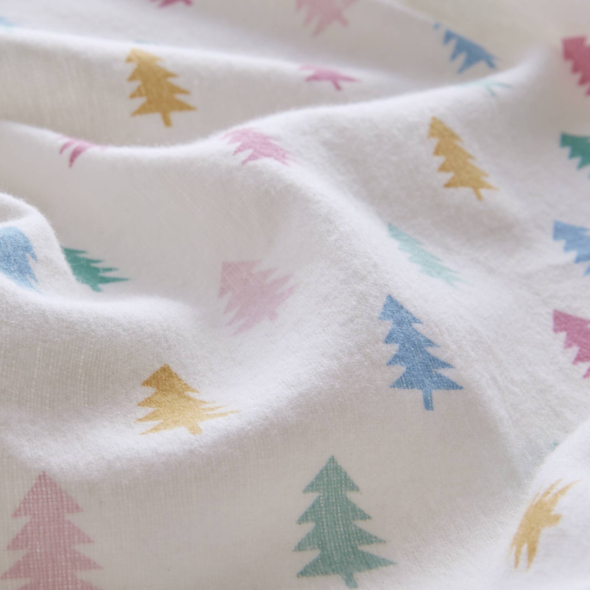 Tree Block 100% Cotton Flannel Pigment Printed Sheet Set