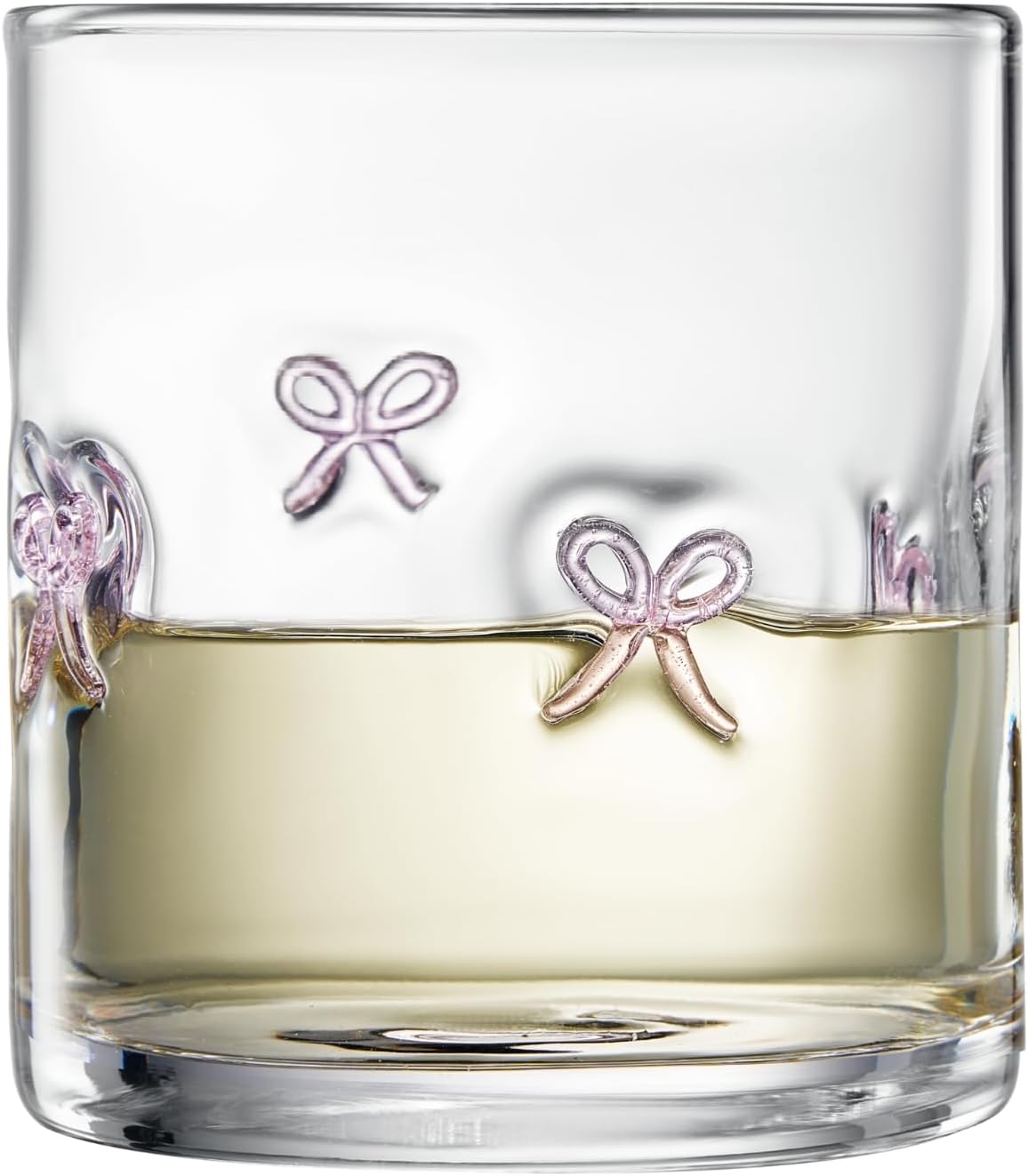 Bowtie Tumblers Set Stylish Break Resistant Acrylic Drinkware for Cocktail Wedding Gift Use - Set of 2 Pink