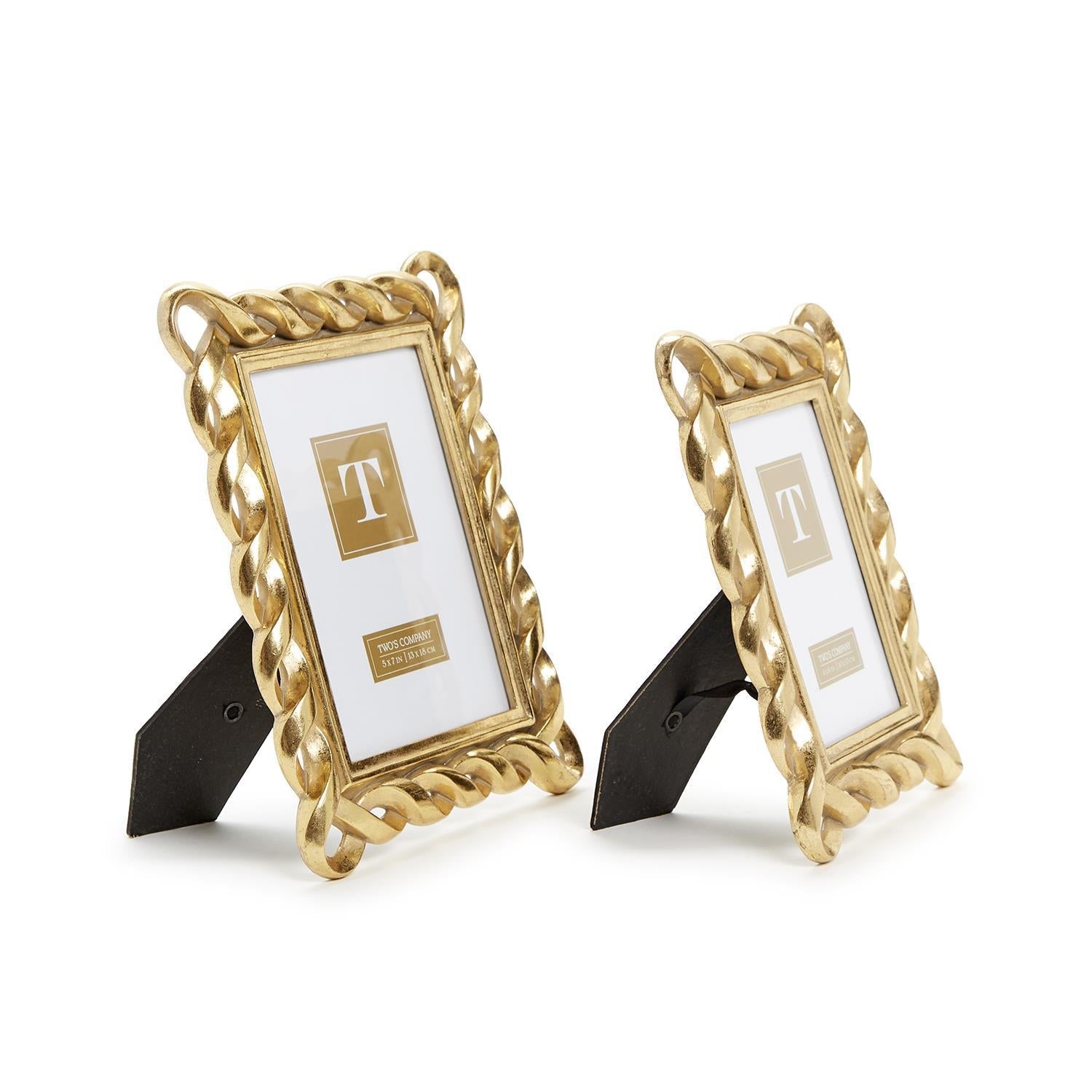 Gold Ribbon Photo Frame Incl 2 Sizes, Set of 2