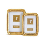 Rounded Gold Leaf Photo Frame, Set of 2