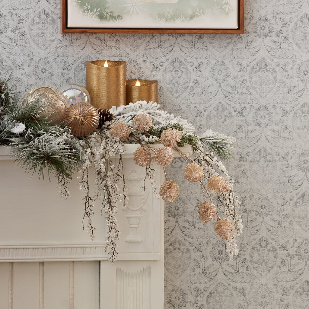 Champagne Pinecone Spray, Set of 6