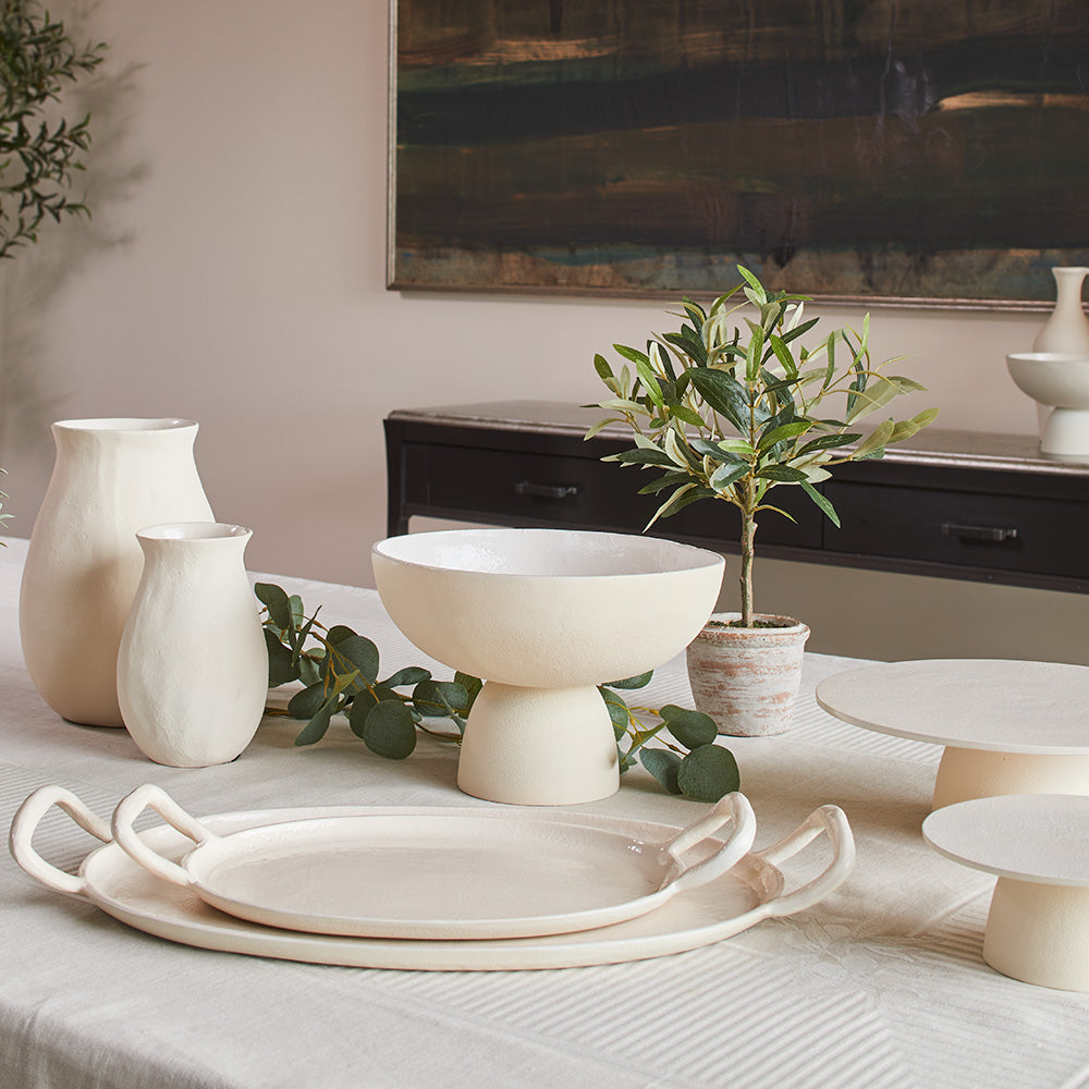 Elegant 12 Rosemary & 16 Olive Faux Topiary Set in Authentic Terracotta Pots