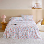 Happy Bows 100% Cotton Flannel Pigment Printed Sheet Set
