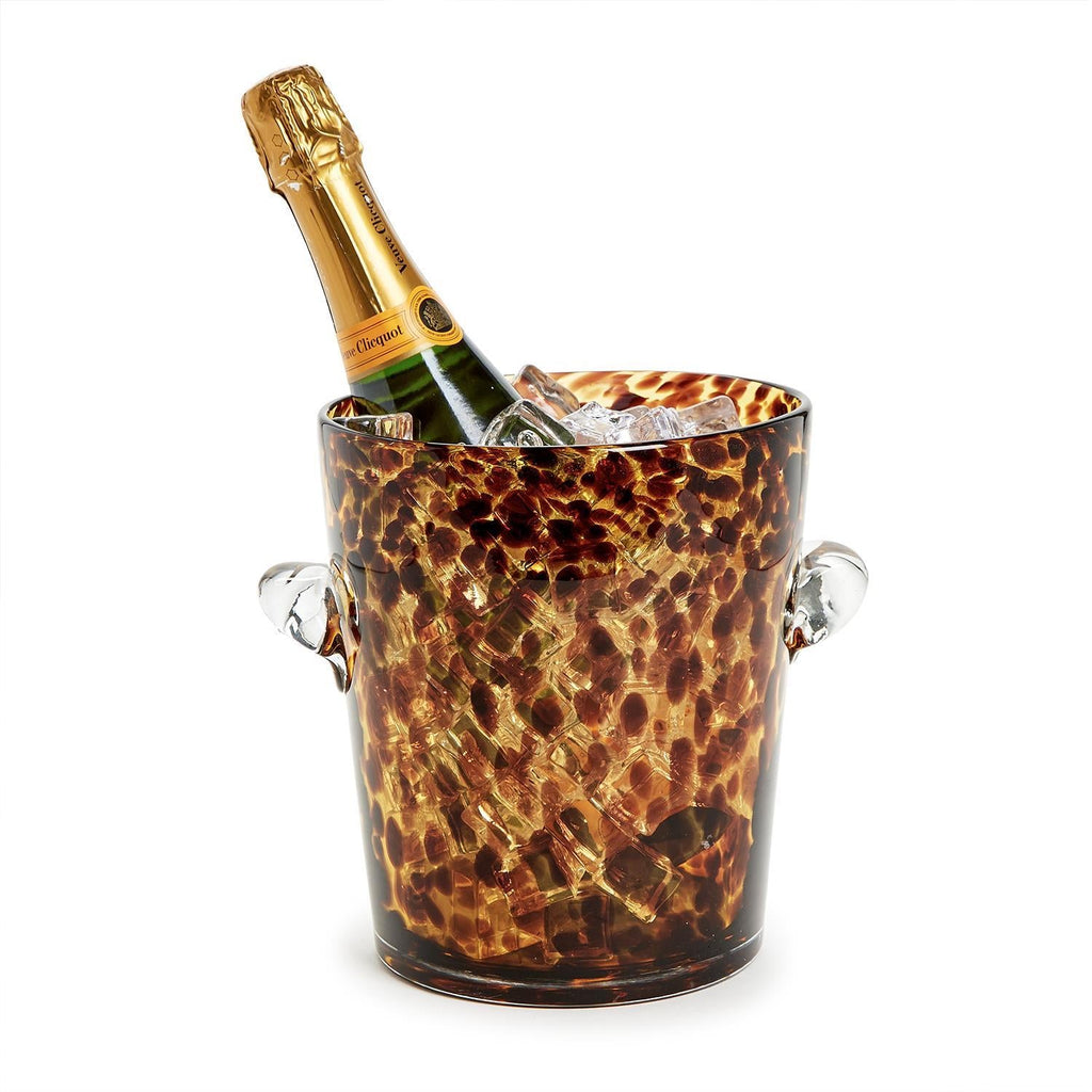 Tortoise Print Ice Bucket - Glass