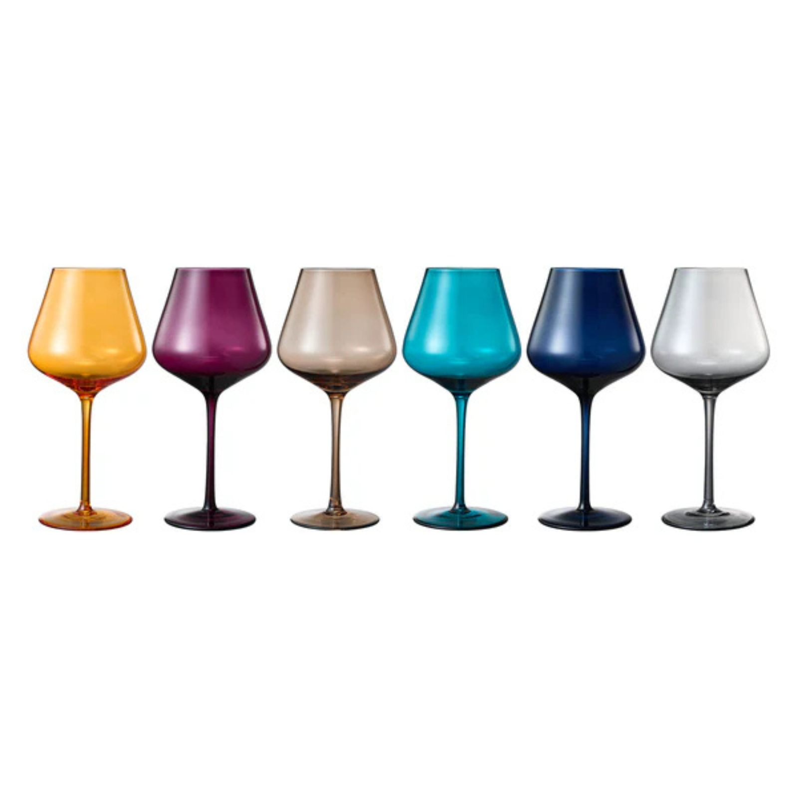 Stagioni Stemmed Wine Glassware, Set of 6, Autumn