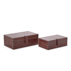 Genuine Leather Reptile Pattern Storage Boxes, Set of 2