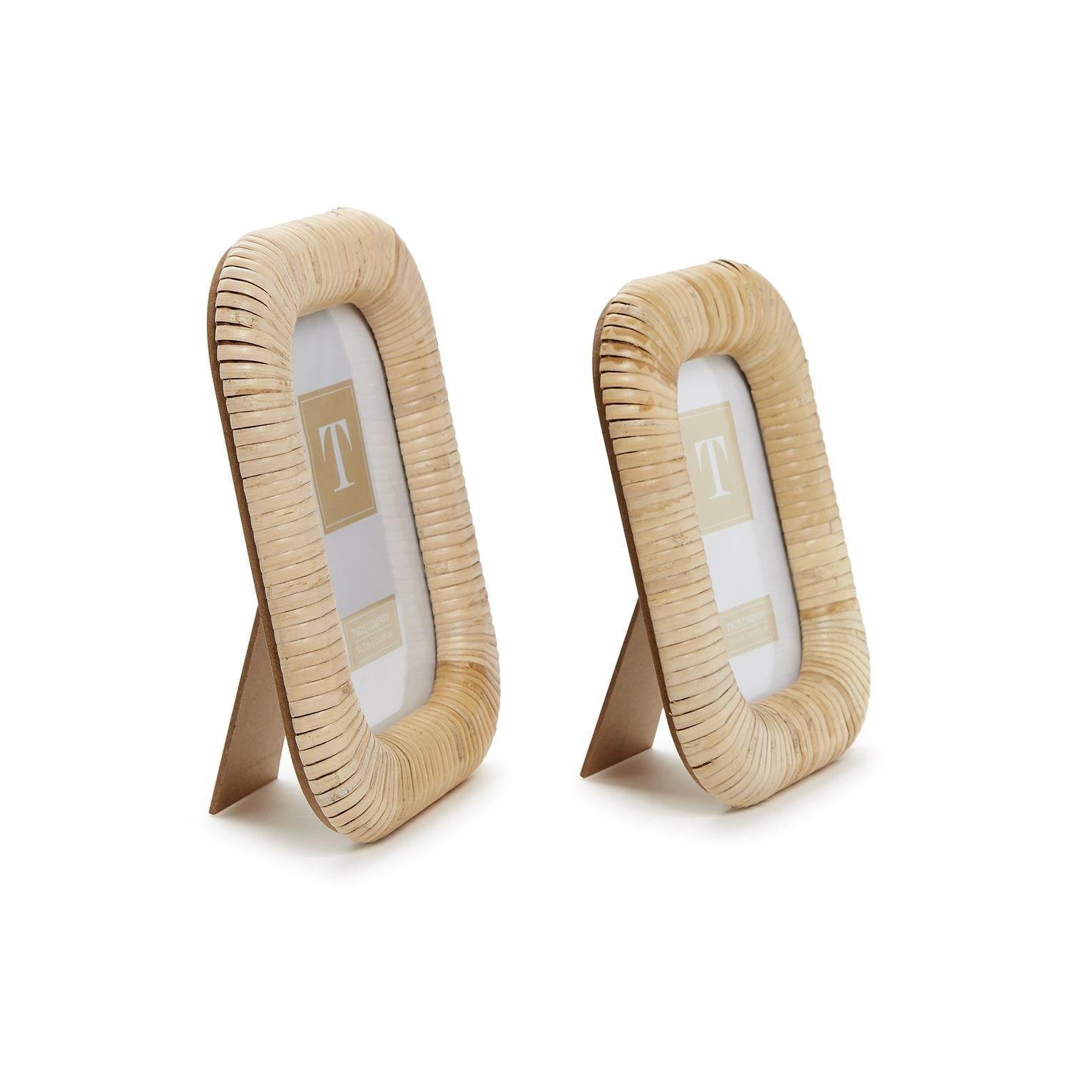 Woven Rattan Photo Frame Incl 2 Sizes, Set of 2