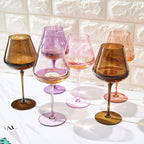 Stagioni Stemmed Wine Glassware, Set of 6, Fall Leaves