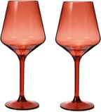 Saint Tropez Acrylic Stemmed Wine Glassware, Set of 2 Red