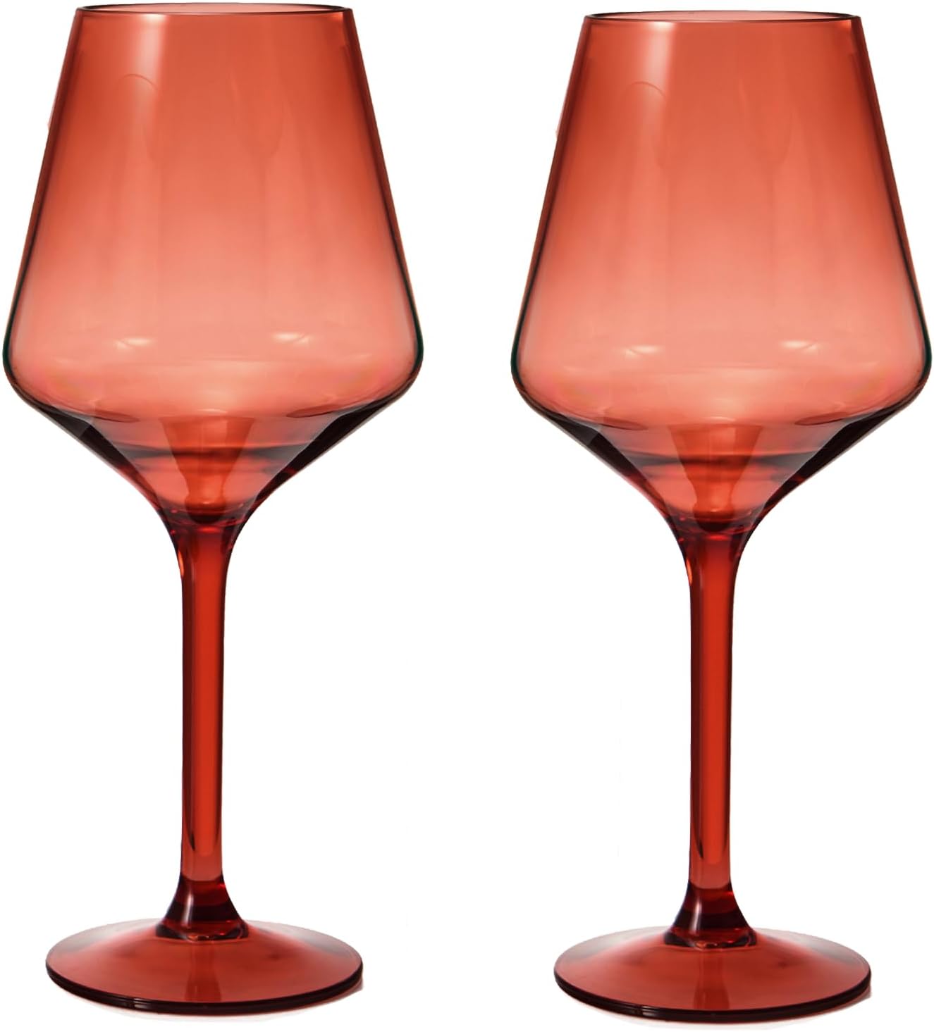 Saint Tropez Acrylic Stemmed Wine Glassware, Set of 2 Red
