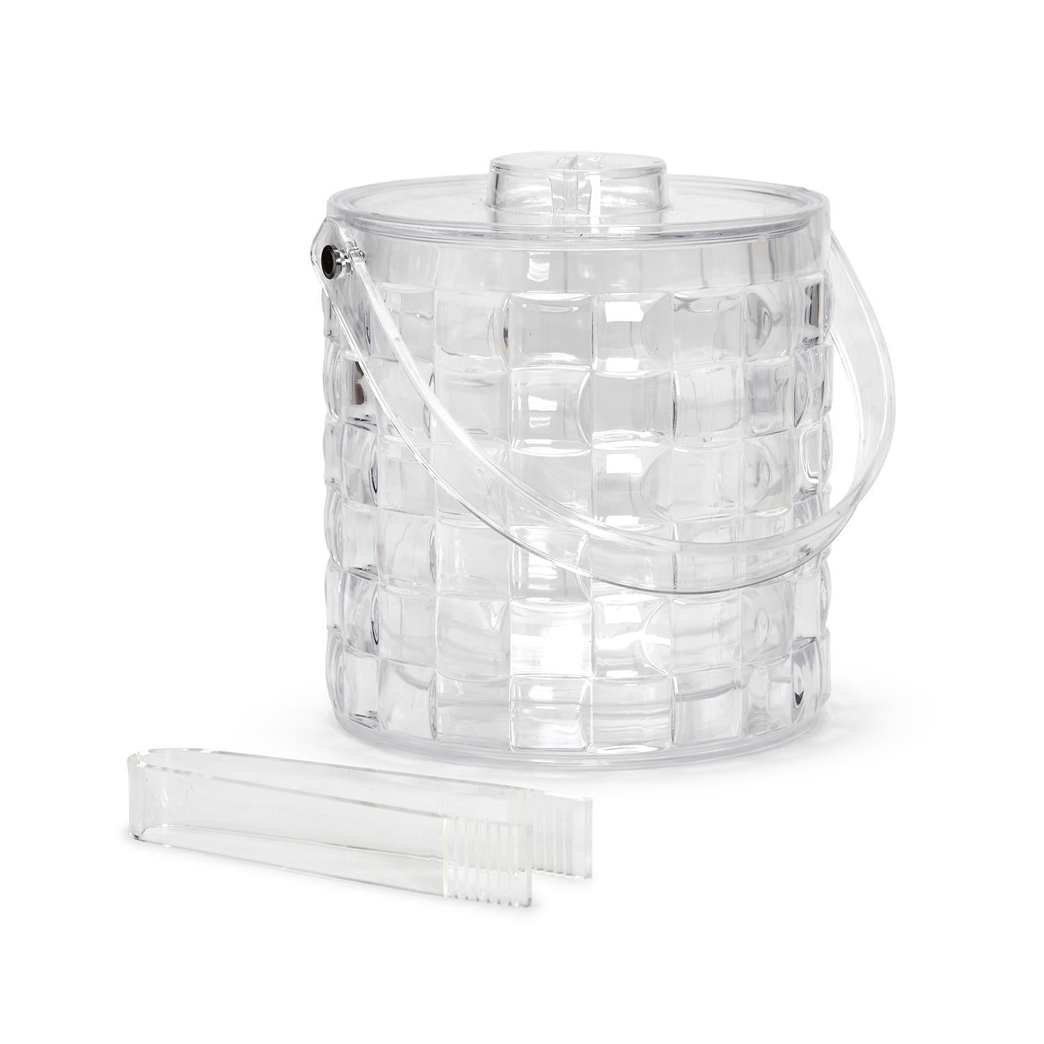 Cube Acrylic Ice Bucket with Tongs