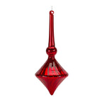 Modern Red Finial Drop Ornament, Set of 6