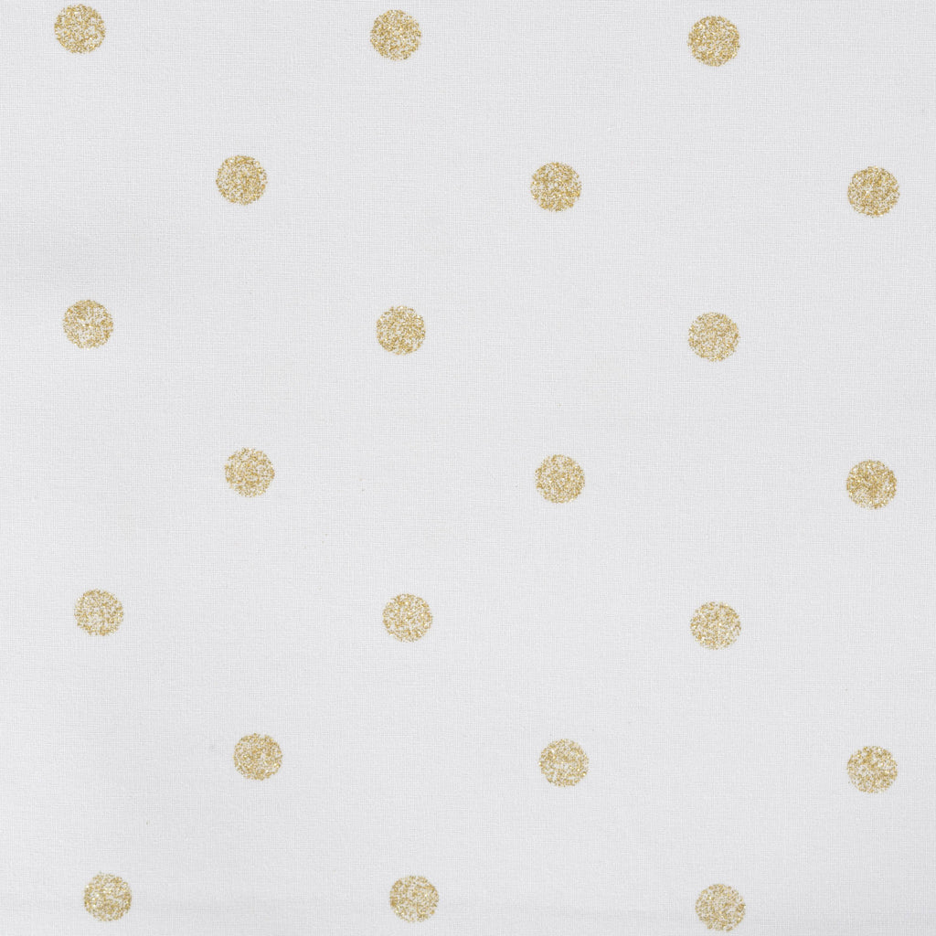 Metallic White & Gold Reversible Polka Dot Table Runner