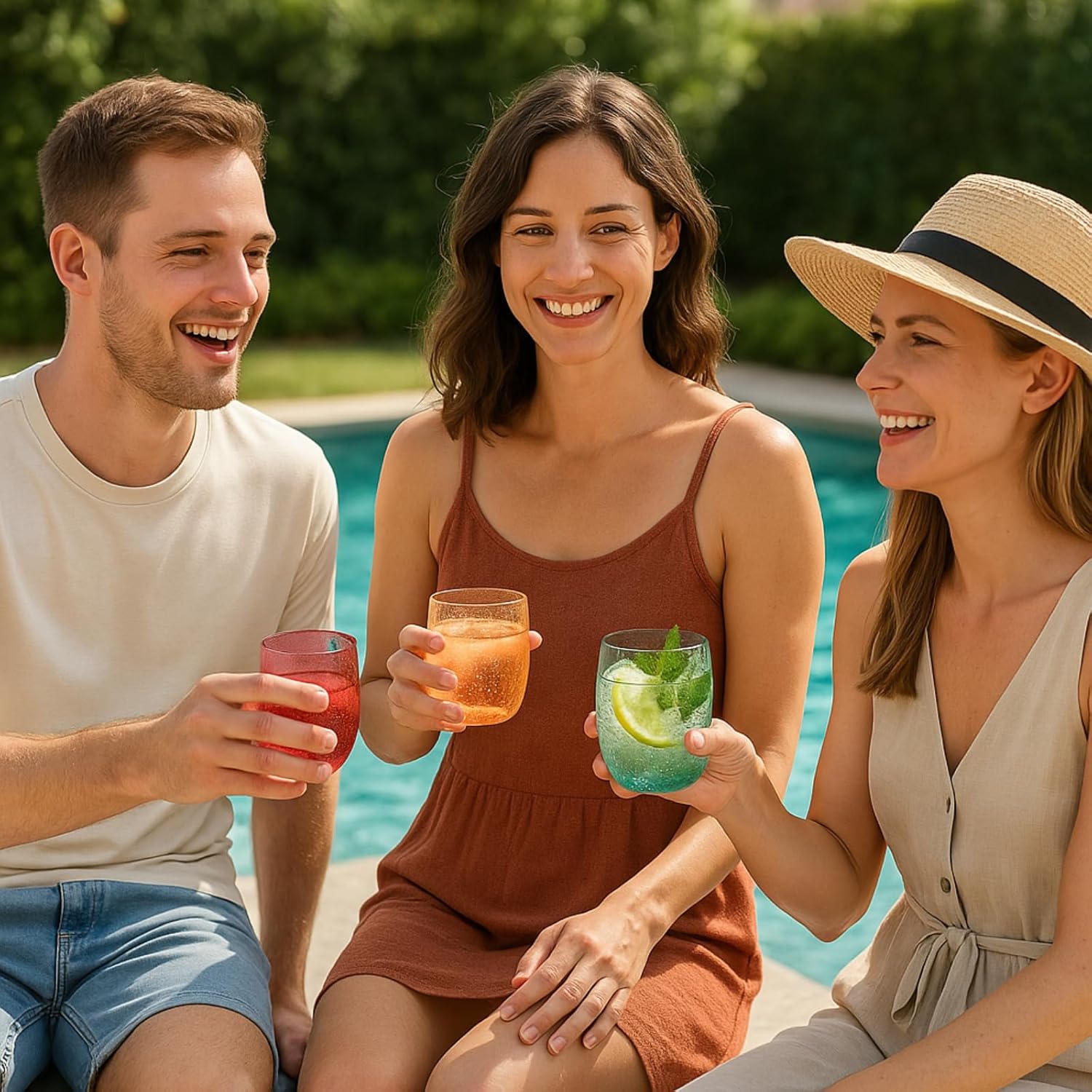 Tonal Recycled Mexican Lowball Tumbler Glassware, Set of 6