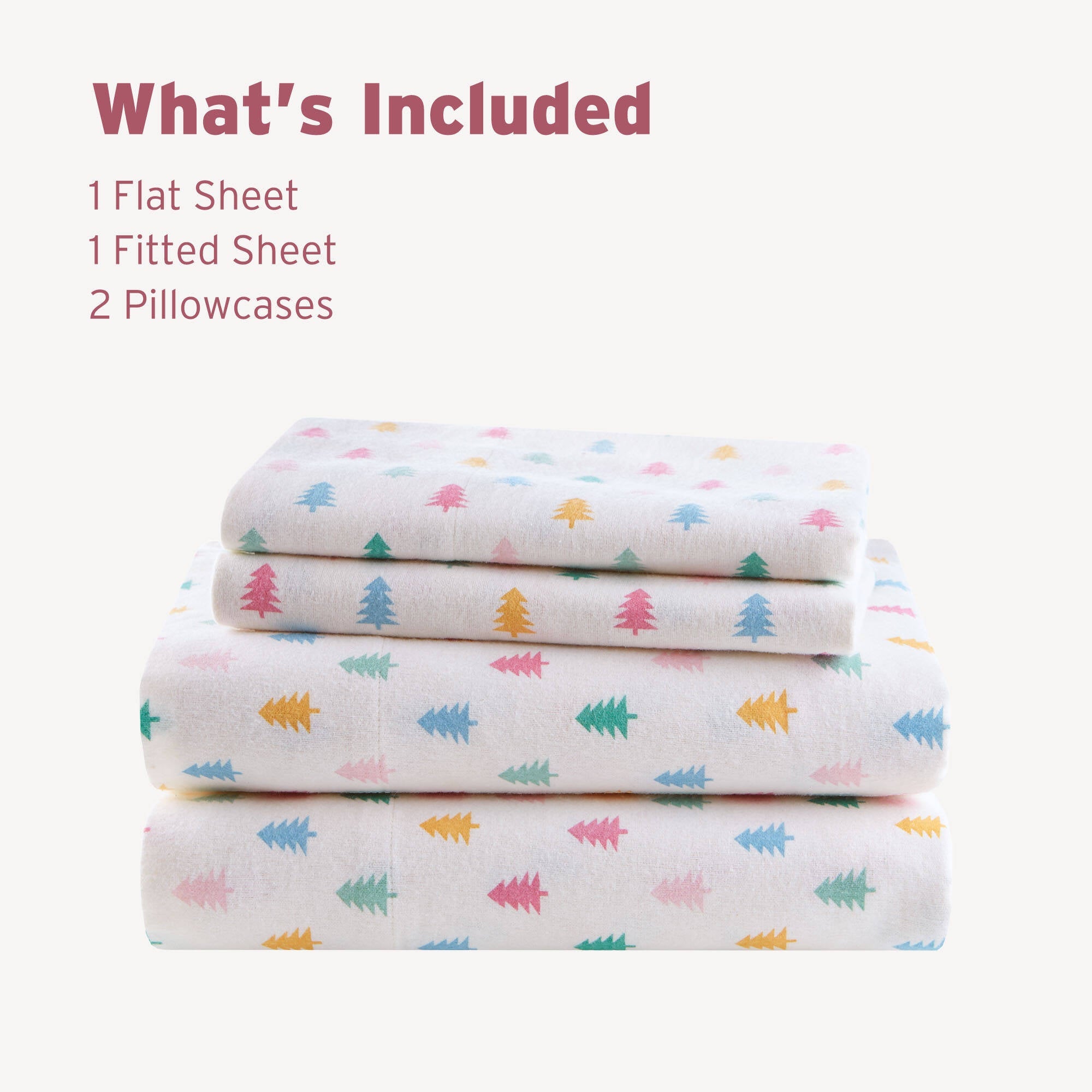 Tree Block 100% Cotton Flannel Pigment Printed Sheet Set