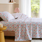 Happy Bows 100% Cotton Flannel Pigment Printed Sheet Set