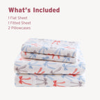 Happy Bows 100% Cotton Flannel Pigment Printed Sheet Set