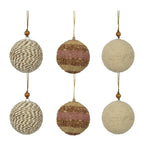 Jute Wrapped Christmas Ornaments, Set of 6