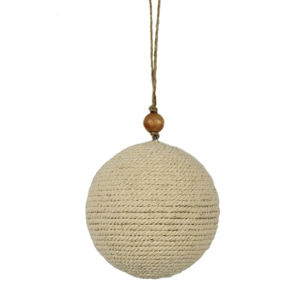 Jute Wrapped Christmas Ornaments, Set of 6
