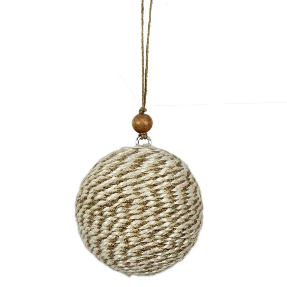 Jute Wrapped Christmas Ornaments, Set of 6